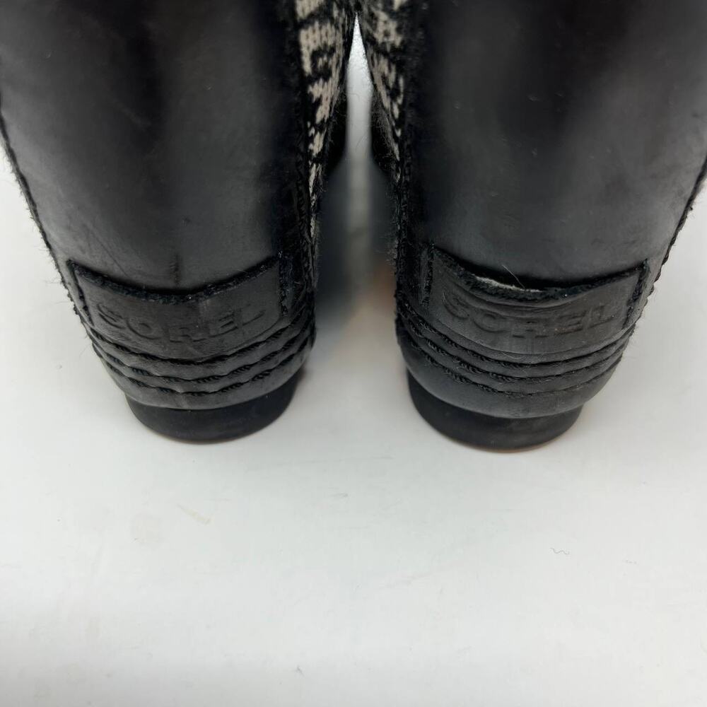 Sorel Boots Women's Size 7 Black White Hidden Wedge Ankle Booties Normcore - Picture 8 of 12